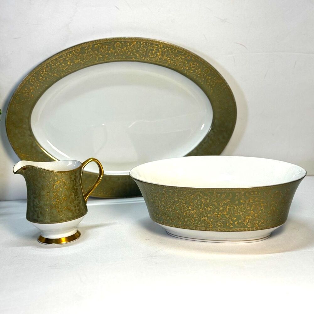 Sango “Versailles” pattern #3632 gold filigree scrollwork and gold trim Vintage